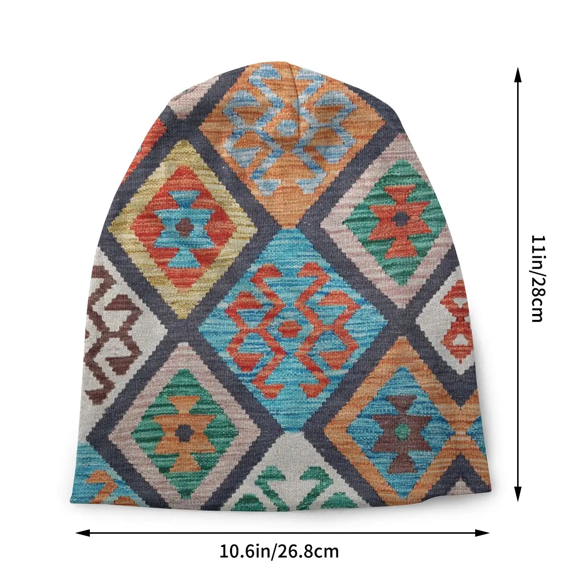 Custom Turkish Kilim Beanies Caps Unisex Winter Warm Knit Hat Adult Vintage Persian Tribal Bohemian Ethnic Art Bonnet Hats