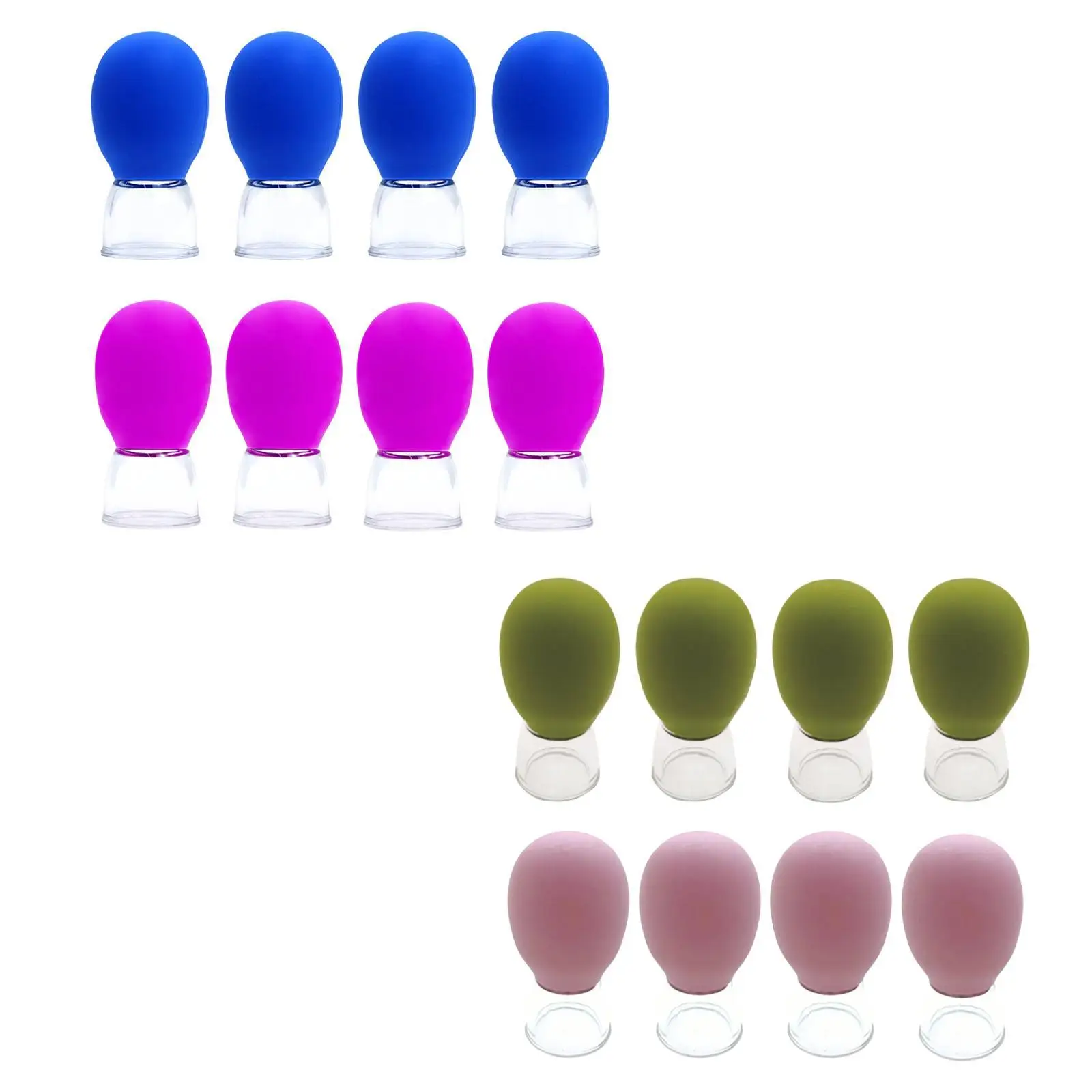 

4Pcs Facial Cupping Silicone Vacuum Cups Personal Reusable Facial Cupping Set for Thigh Arm Legs Daily Use