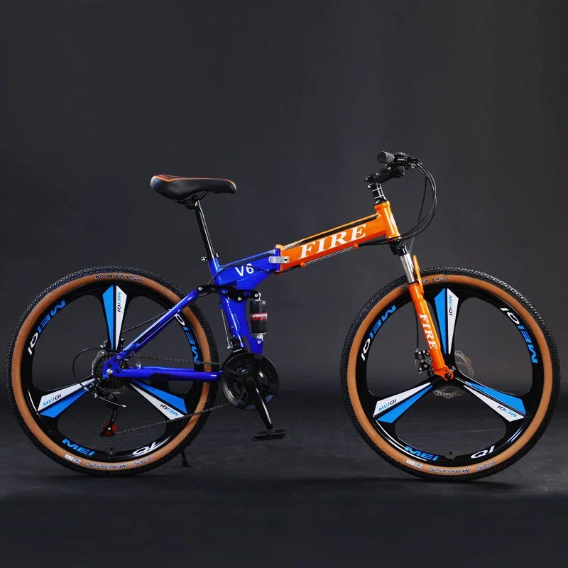 2024 foldable 21 speed carbon steel folding bicicletas 26 27.5 29 inch mountain bike for adults