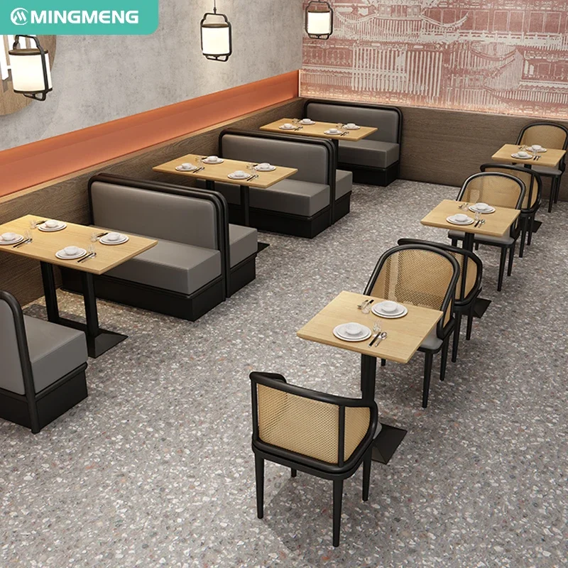 New Product Wholesale Modern Light Luxury Hotel Restaurant Furniture Sets Stools Wooden Restaurant Tables And Chairs