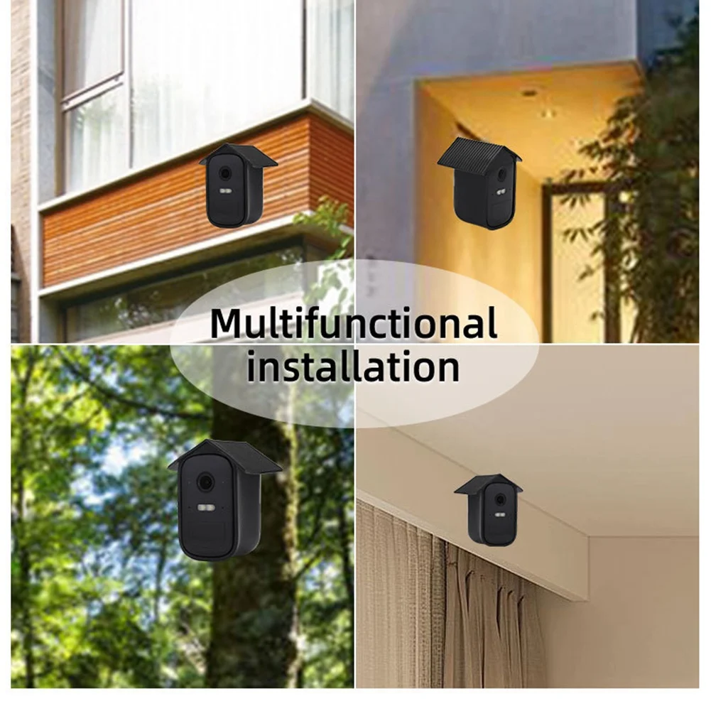 Stylish-1 PCS Silicone Case Protective Cover Skin Outdoor Camera Accessories For Eufy 2C Security Camera (Black)