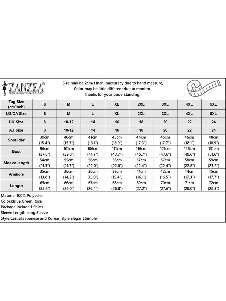 قمم خياطة الكشكشة ZANZEA للنساء ، بلوزة أنيقة ، موضة الخريف ، ياقة قائمة ، قمصان طويلة الأكمام ، سترات فضفاضة غير رسمية ، صلبة ، *