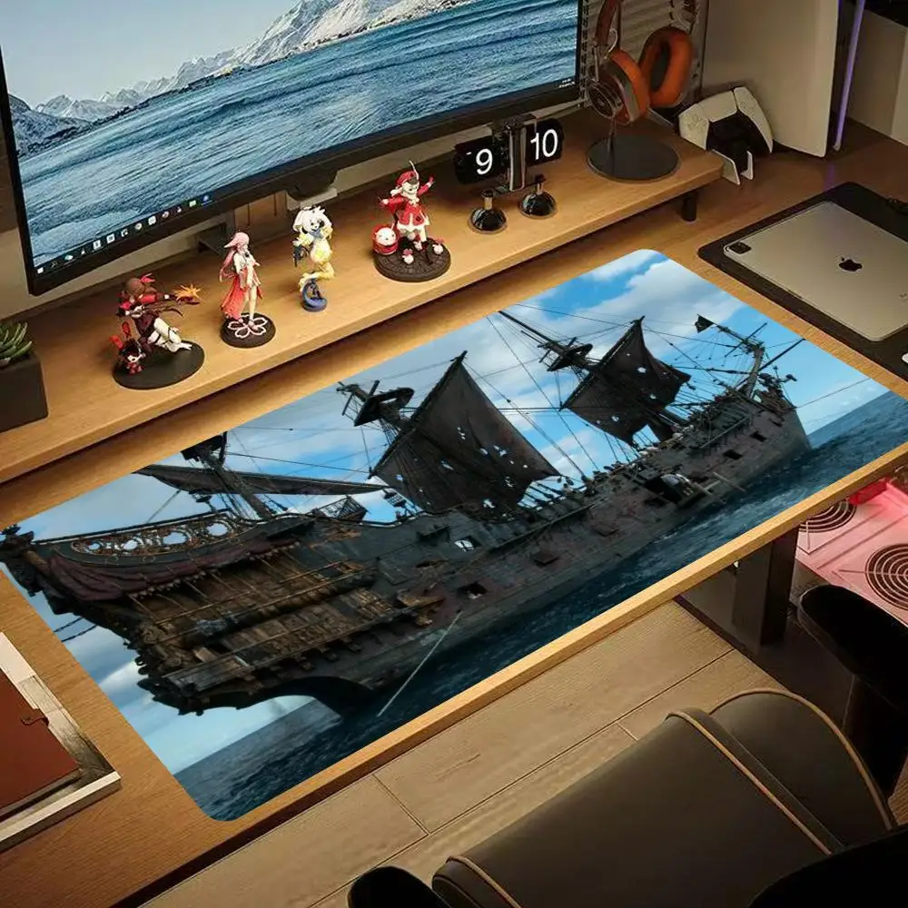 

Pirate ship Mouse Pad 90x40CM non-slip Gaming Mousepad Gamer E-Sports Mouse Mat Game Mechanical Keyboard XXL Desk Mat