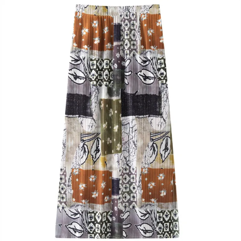 Miyake Pleated 2026 New Summer Pleated Patchwork High-End Skirt Elegant Commuter Versatile A-Line Skirt for Women Summer Pleat