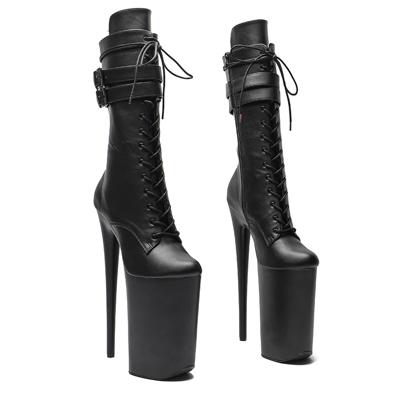 

Auman Ale New 26CM/10inches Matte PU Upper Sexy Exotic High Heel Platform Party Women Boots Pole Dance Shoes 028