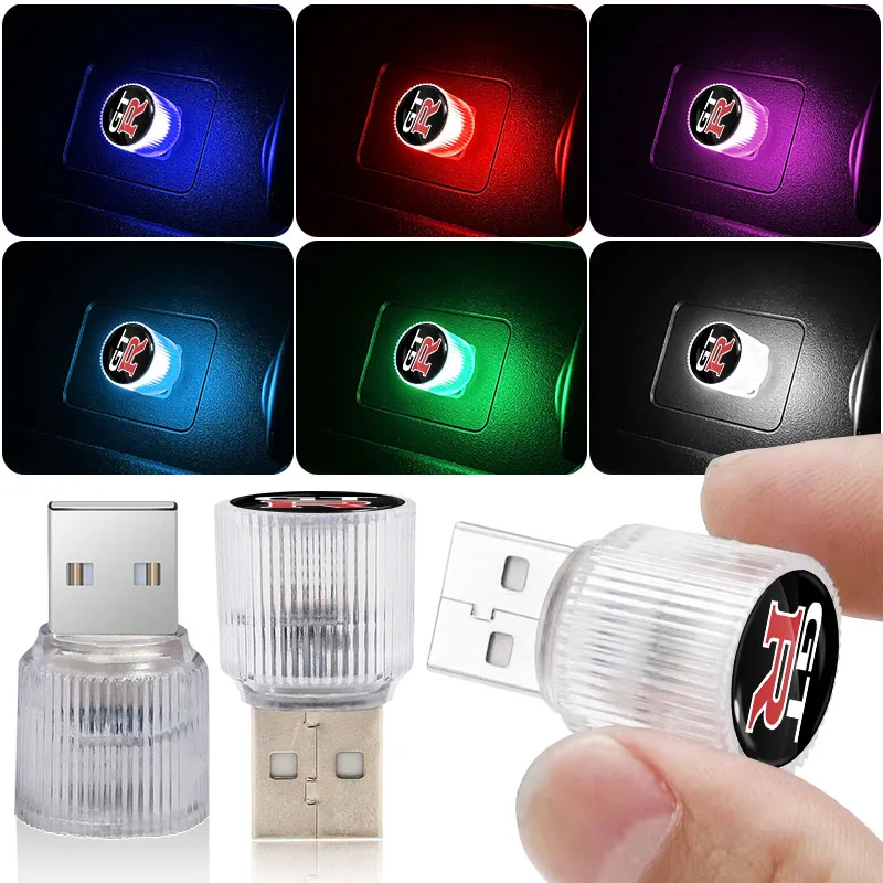 

1 шт. USB автомобильный светильник для внутренней атмосферы, светодиодный светильник для Nissan GTR X-trail Tiida Qashqai J10 J11 Leaf Kicks Versa, Стайлинг автомобиля