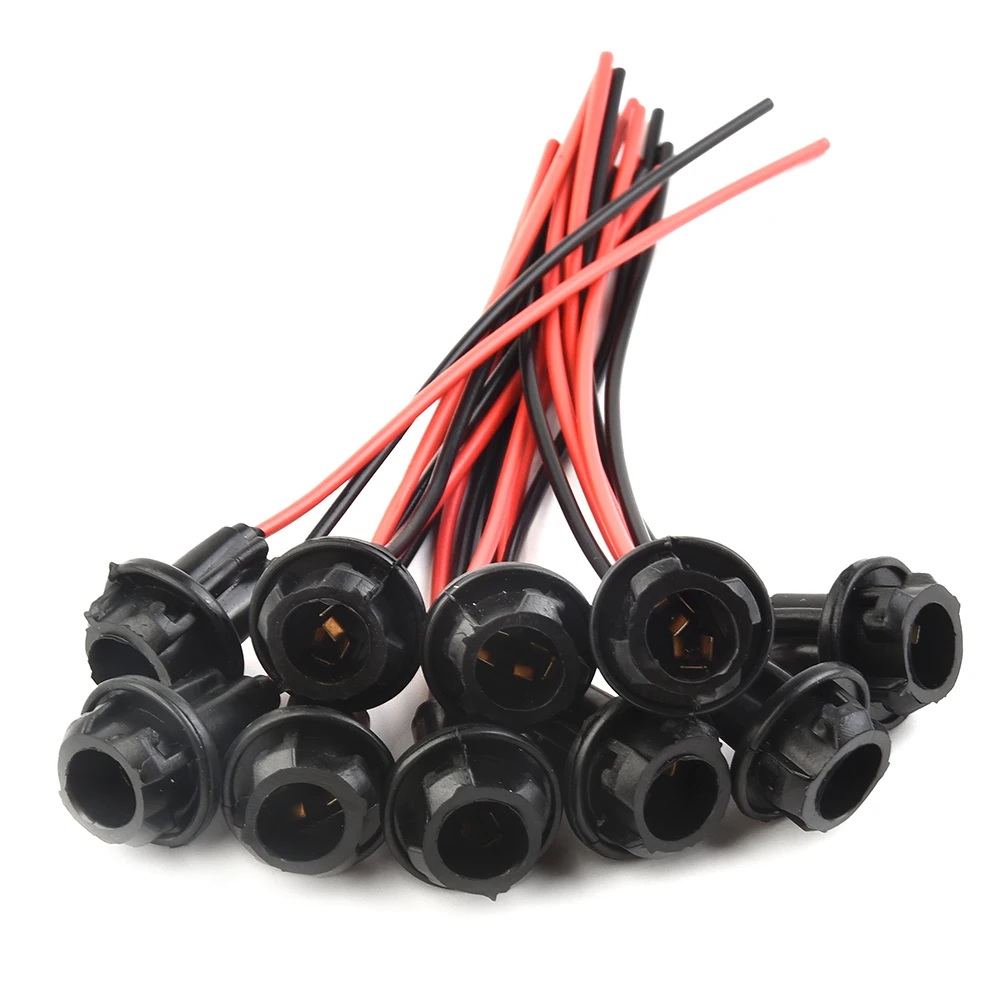 10 Pcs T10 Auto Car Socket Connector Extension LED Wedge Light Base W5W 168/194 Automotive Interior Accessories
