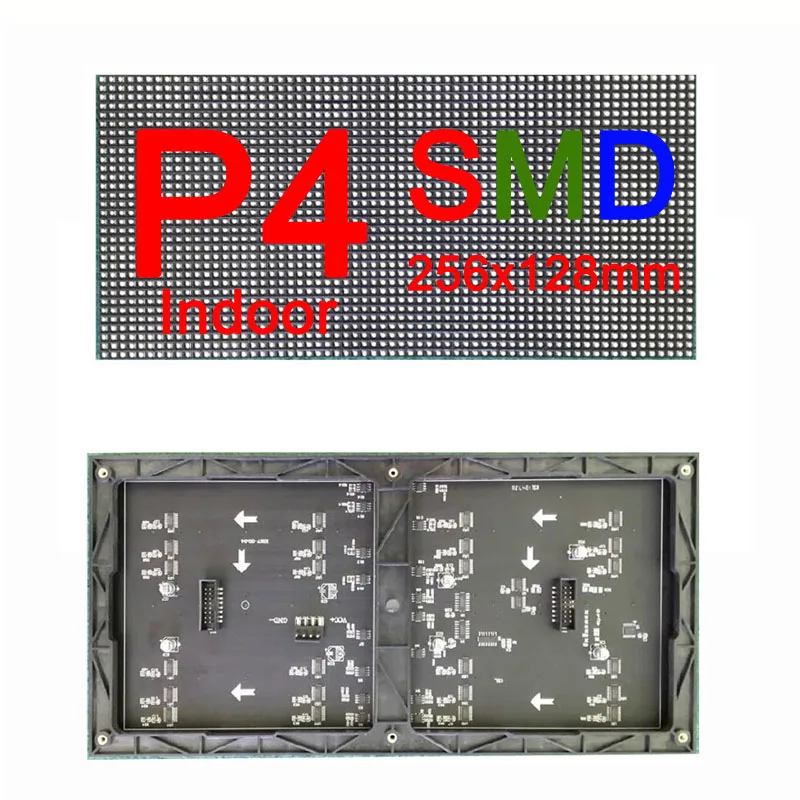 

Wholesales Ready to Ship Indoor 256x128mm P4 LED Display Module Indoor P4 LED Module SMD2121 LED Panel in Stock