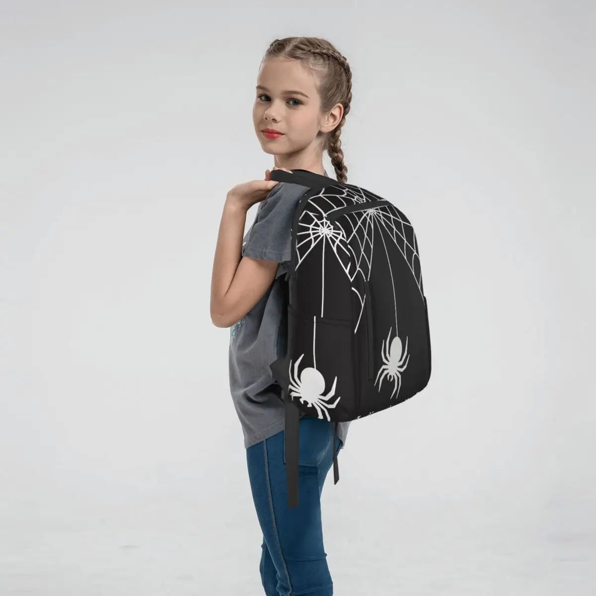 Gothic Spider And Web Print Backpack Large Capacity Boys Girls BookBag School Bag Shoulder Bags for Men Women