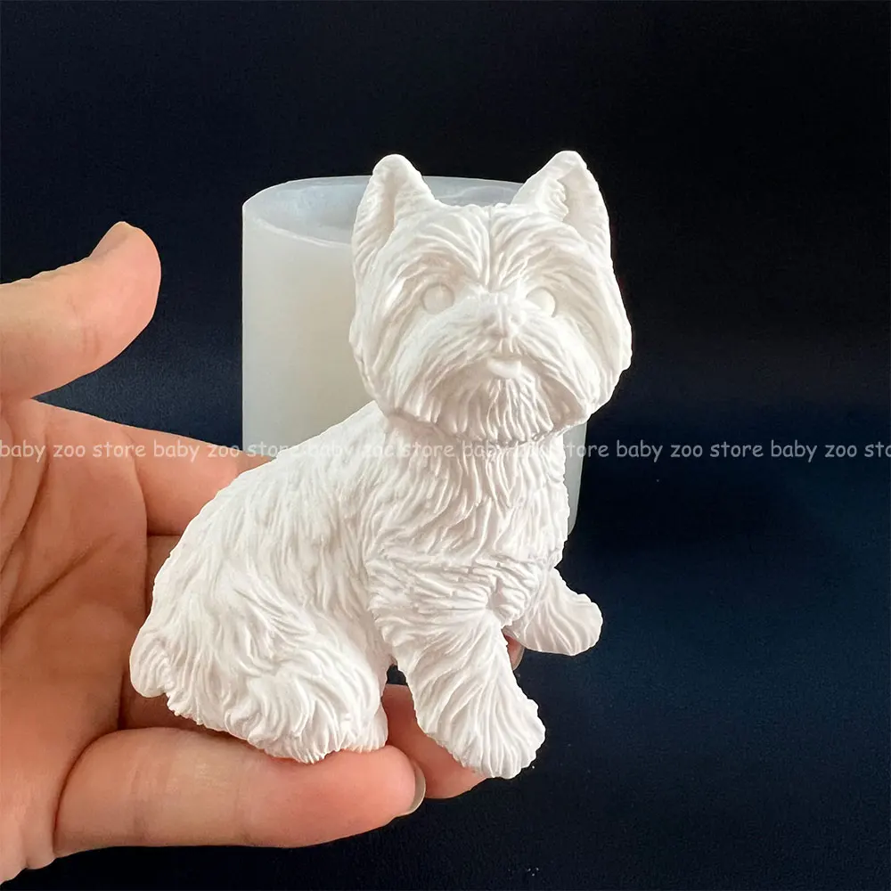 Yorkshire Terrier Silicone Mold 3D Animal Mold Pet Dog Souvenir Plaster Ring Soap Scented Candle Handmade Mold