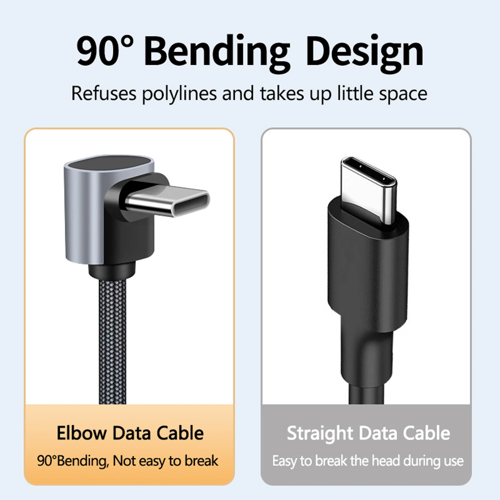 สายชาร์จ USB C แบบสั้นเป็น Type C, สายชาร์จเร็วแบบถักไนลอน PD สำหรับ iPhone 17/16 ซีรีส์, MacBook, Samsung Galaxy S25/S24