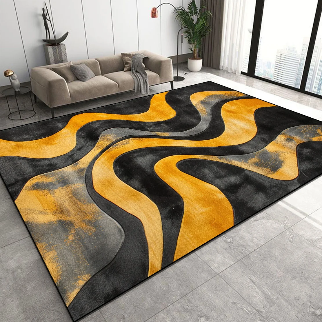 

Коврик для гостиной в скандинавском абстрактном стиле, украшение для дома, дивана, столика, легко чистится, коврики для спальни, нескользящий напольный коврик, Alfombra