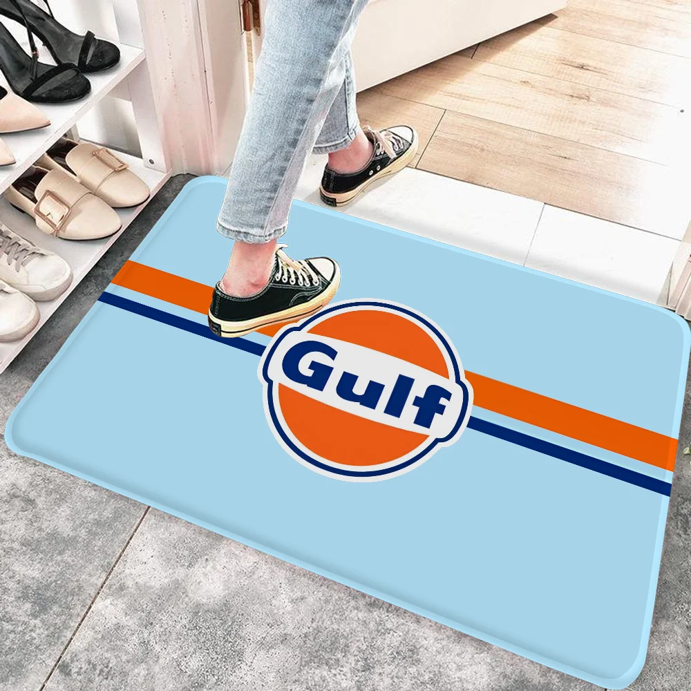 Gulf Racing Car Bathroom Mat Anti-slip Absorb Water Long Strip Cushion Bedroon Mat Hotel Decor Mat