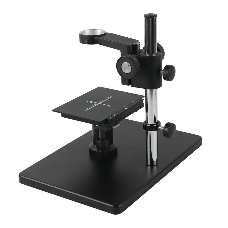 Lab Industrial C Mount Video Microscope Camera X Y Stage Adjustable Boom Large Stereo Arm Table Stand Holder 50mm Lens Diameter