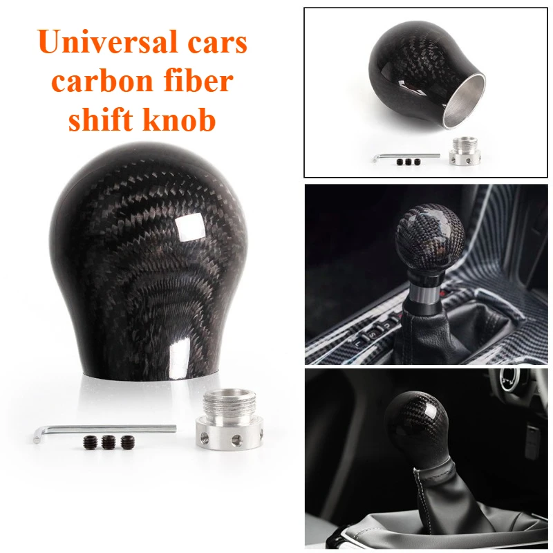 

Universal cars carbon fiber shift knob universal gear stick head lightweight racing style easy install replacement Accessories