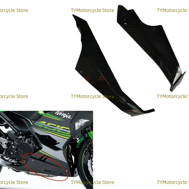 

Bright black Lower Side Fairing Cowl Panel Cover Fit For KAWASAKI Ninja 400 Ninja400 EX400 2018 2019 2020 2021 2022 2023