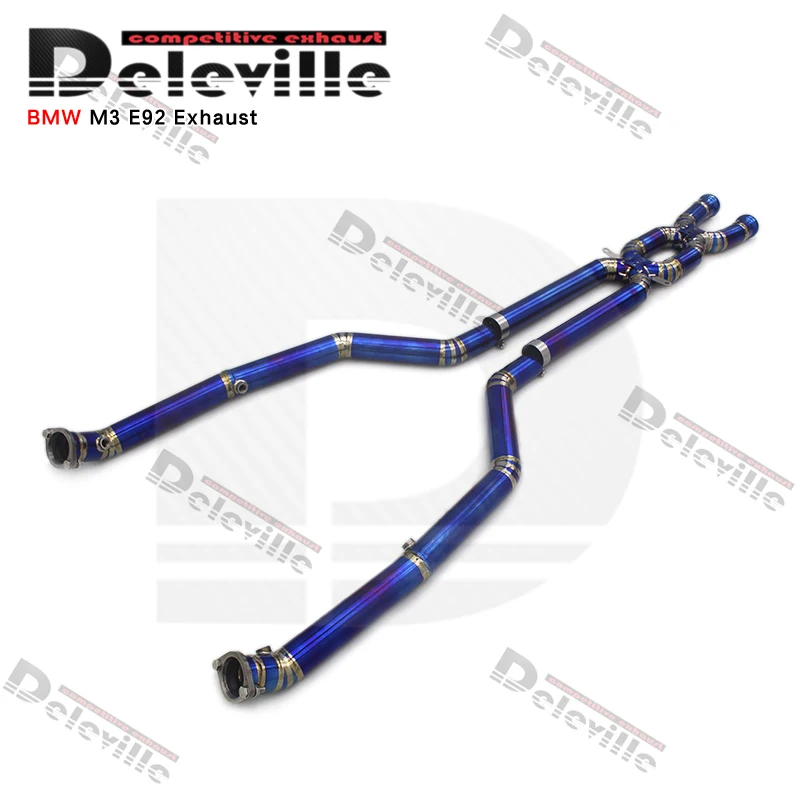 ODM Exhaust Mid Double XPipe For BMW M3 E90/E92/E93 4.0L 2007-2013 Equal Length Mid Pipe Titanium Catback Exhaust Muffler view 6