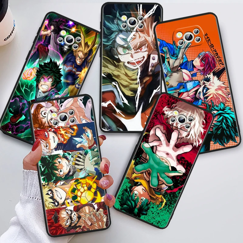 

M-My Hero A-Academia Anime Cool For Xiaomi Mi Poco F5 F4 F3 F2 X5 X4 X3 M6 M5 M5S M4 M3 C40 Pro GT NFC 5G Black Back Phone Case