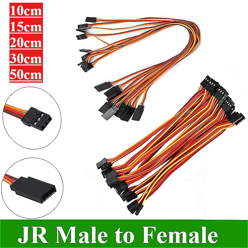 

5/10Pcs/lot 10cm/15cm/20cm/30cm/50cm Extension Lead Wire Cable Anti-loose 60 cores Servo For RC Futaba JR Male to Female