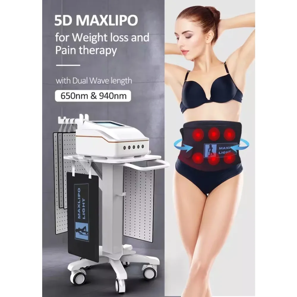 Laser Lipo Red Light 5D Light System for Weight Loss 650nm 940nm Slimming Fat Reducing Pain Relieve Physiotherapy Machine