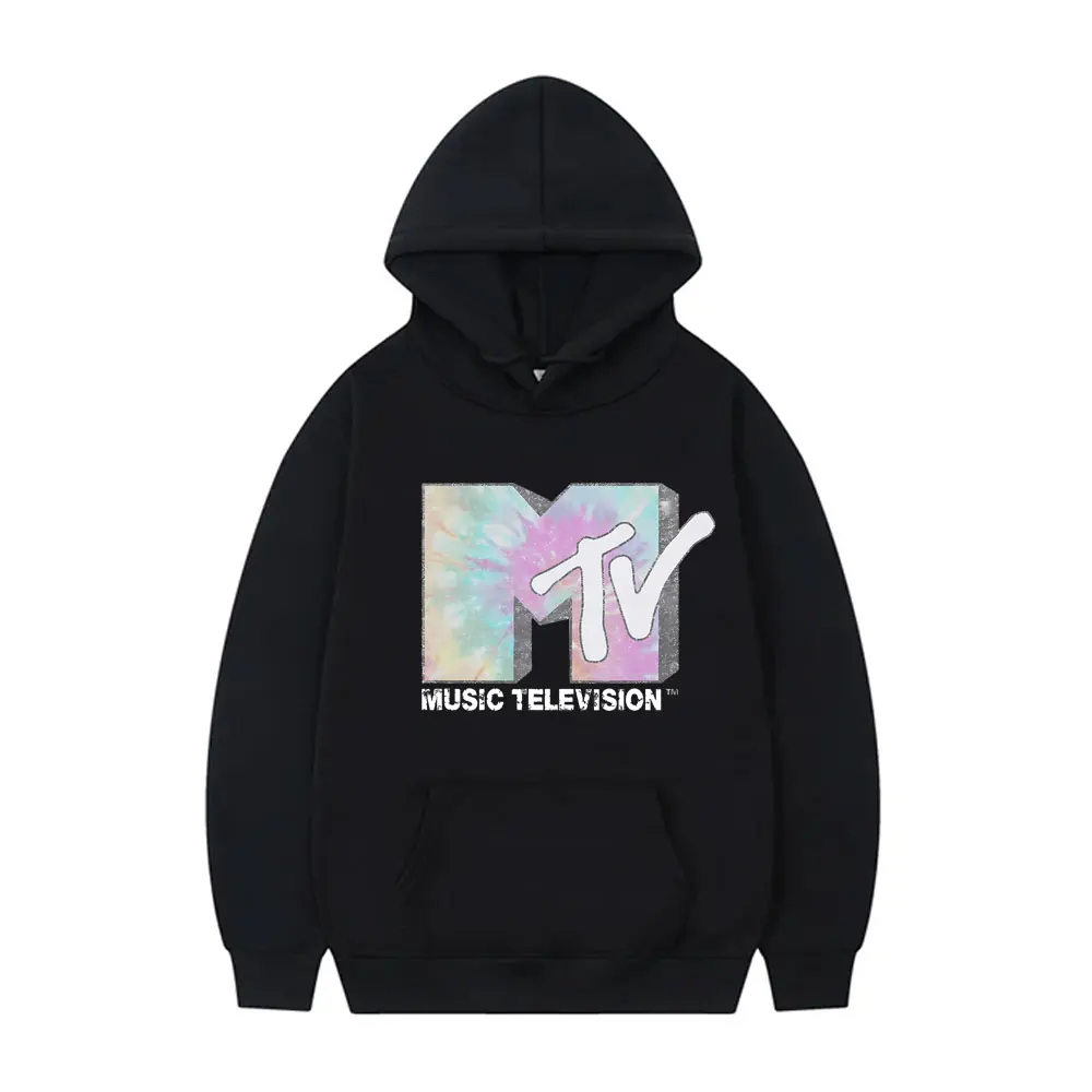 

MTV Music Television Faded Tie Dye Logo Graphic Hoodie Men Women Clothing Casual Oversized Sweatshirt Male Fashion Streetwear