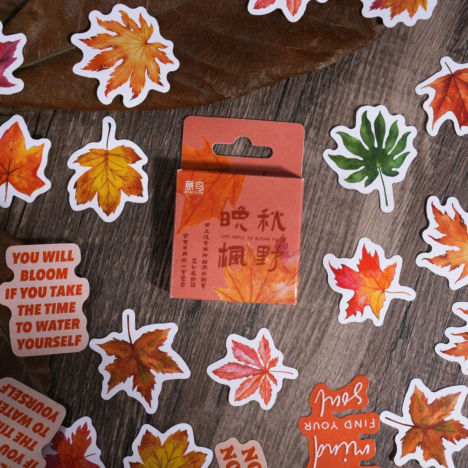 46 Pcs Fall Autumn Leaves Stickers Set Maple Leaves Stickers For Kids Cards Scrapbooking Gift Thanksgiving Theme Party Supplies