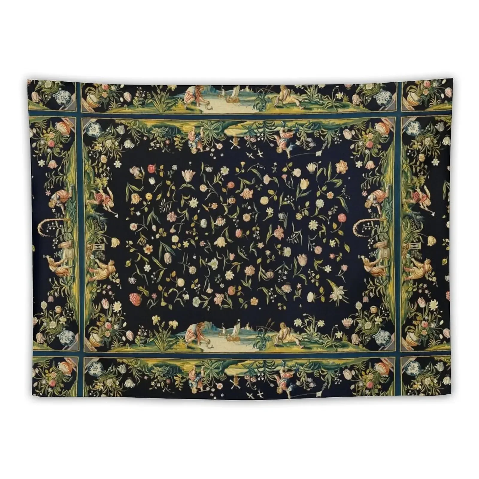 Dark vintage floral Tapestry Funny Decorative Wall Mural Wall Mural Wall Decor Hanging Tapestry