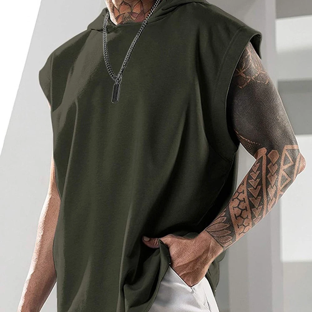 

Bodybuilding Gym Sport Men Vest Hoodie Sleeveless Sweatshirt Kick Boxing MMA Training Top Cloth Fashion Running Jogger T-Shirt