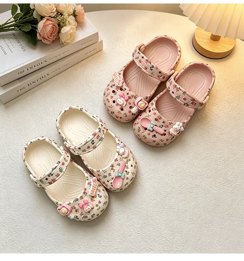 2026 Sommer Mädchen Mode Dickbodige Lochschuhe EVA Pantoffeln Rutschfeste Baotou-Slipper Outdoor Strand-Sandalen – Detail 8