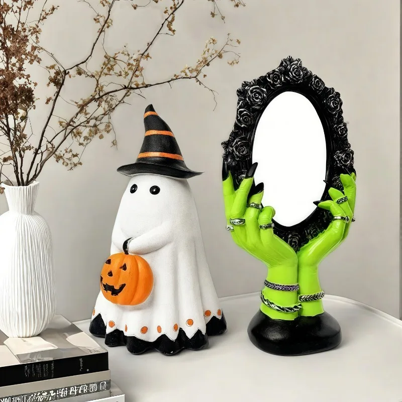 

Magic Mirror Ghost Festival Ornament Creative Ghost Halloween Party Decoration Atmosphere Funny Ornament Home Desktop Decoration