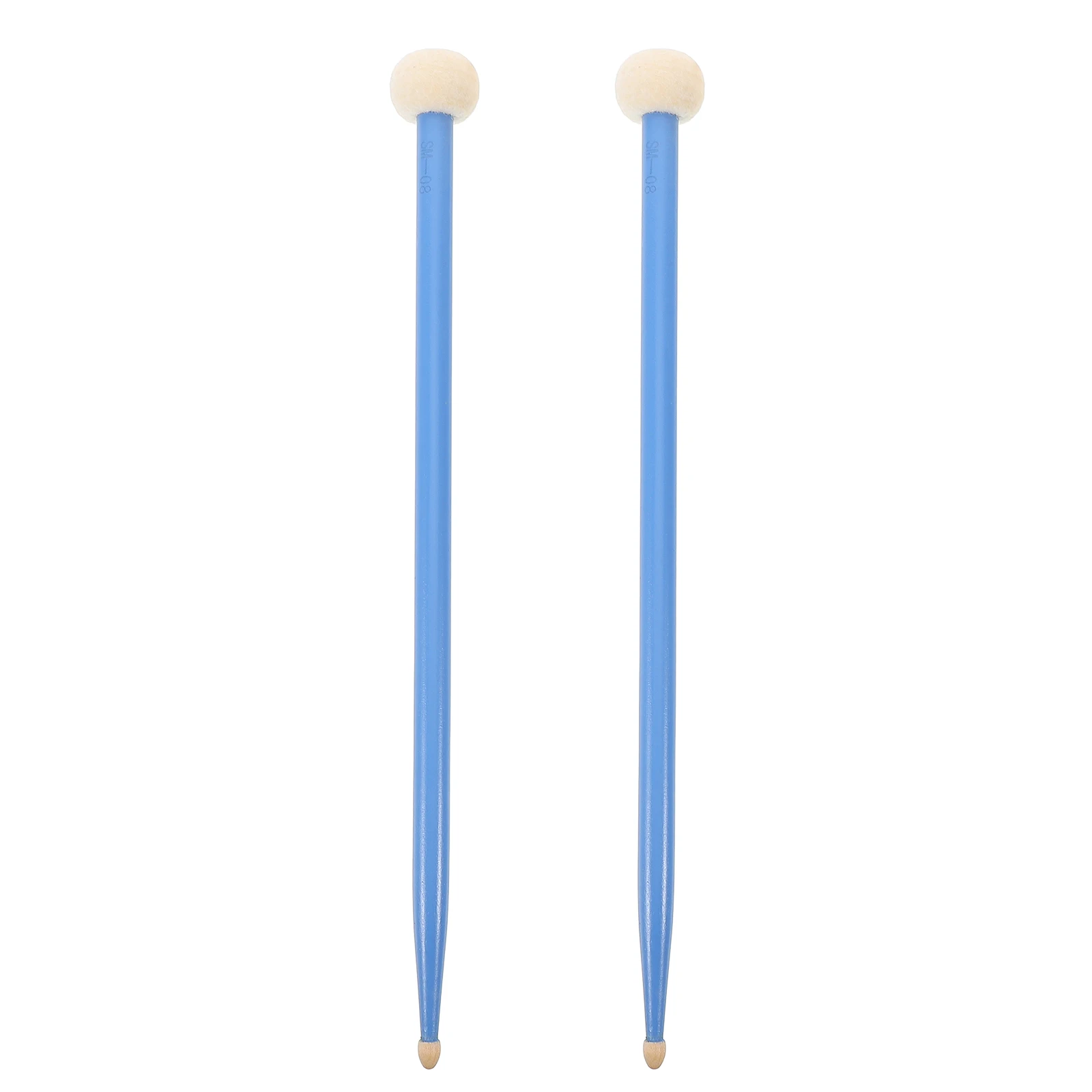 

1 Pair Dual Head Drumsticks Maple Wood Felt Heads Timpani For Snare Drums Percussion Instruments Blue Double-Head Drum Sticks