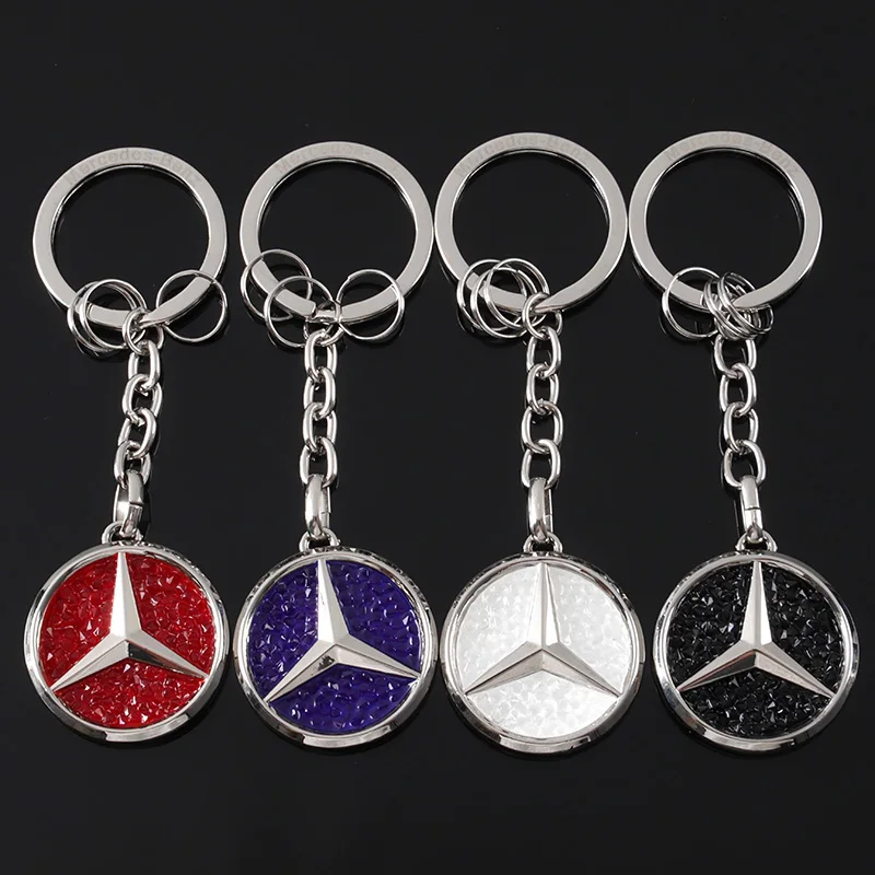 Diamond Metal Car Keychain Pendant Key Ring Auto Accessories For Mercedes Benz AMG W203 W206 W220 W205 W211 W212 W201 W210 W108