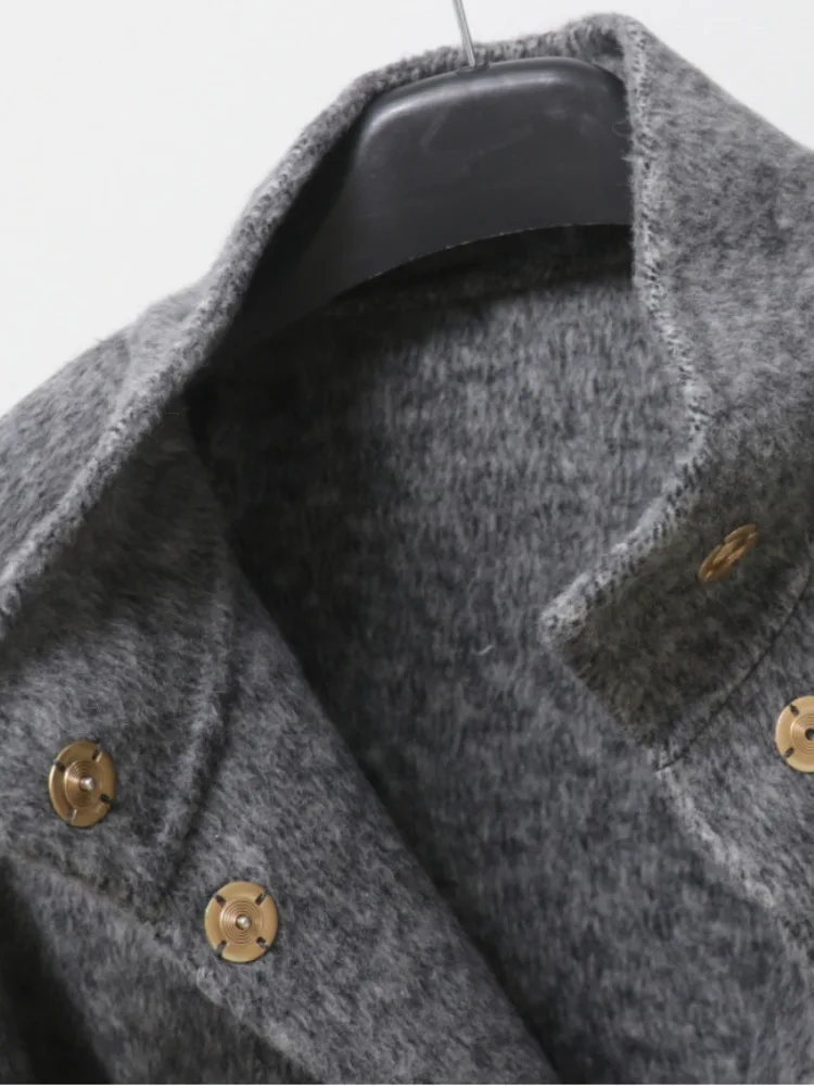 ZMEENNA إمرأة مزيج الصوف الأبيض معطف الرأس أنيقة عالية الرقبة المعطف مع التعادل حزام خصر الخريف الشتاء سترة دافئة ZM4309