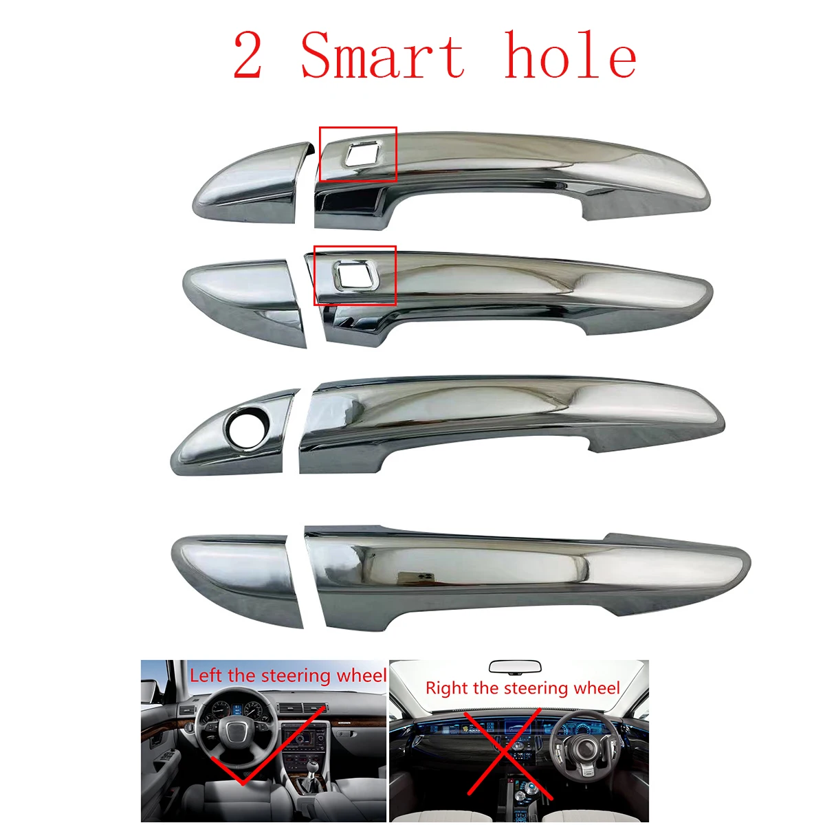 Chrome Retrofit Car Accessory Door Handle Covers Trim Paste Style For Hyundai Sonata 8 2015 2016 2017 2018 2019 Paste style