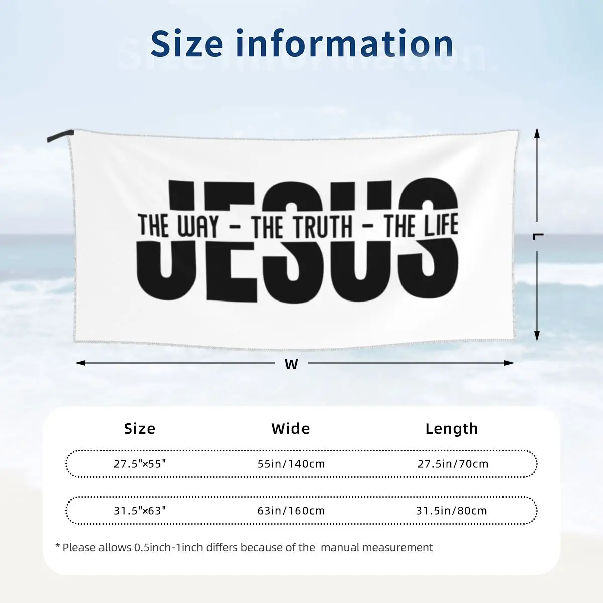 Jesus The Way The Truth The Life Religious Christian Faith Beach Towel Soft Microfiber Quick Dry Absorbent Quick Towels For Bath