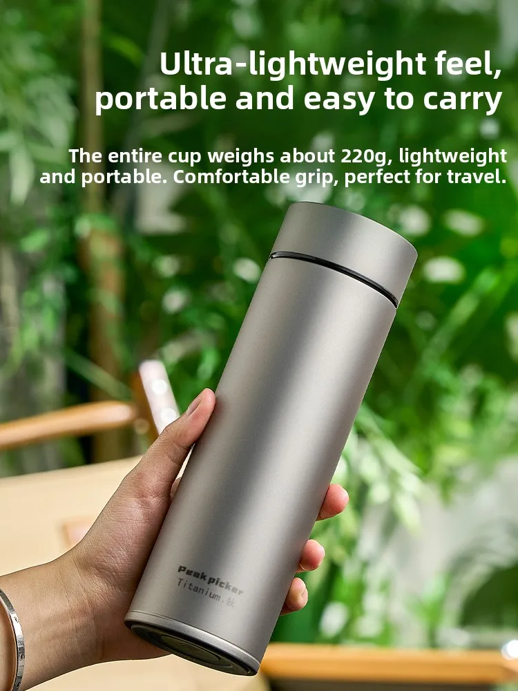 

Pure Titanium Double Layer Tea Cup Men Women Separation Insulated Water Bottle Busin Office Tea Cup Health Water Cup
