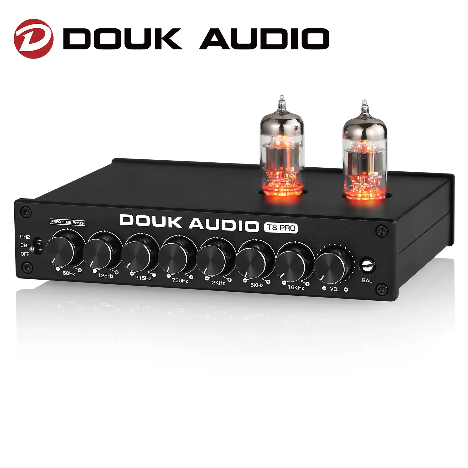 

Douk Audio T8PRO HiFi Valve Tube Stereo Balanced XLR/RCA Preamp 7-band EQ Equalizer Home for Home Speaker with Tone Control