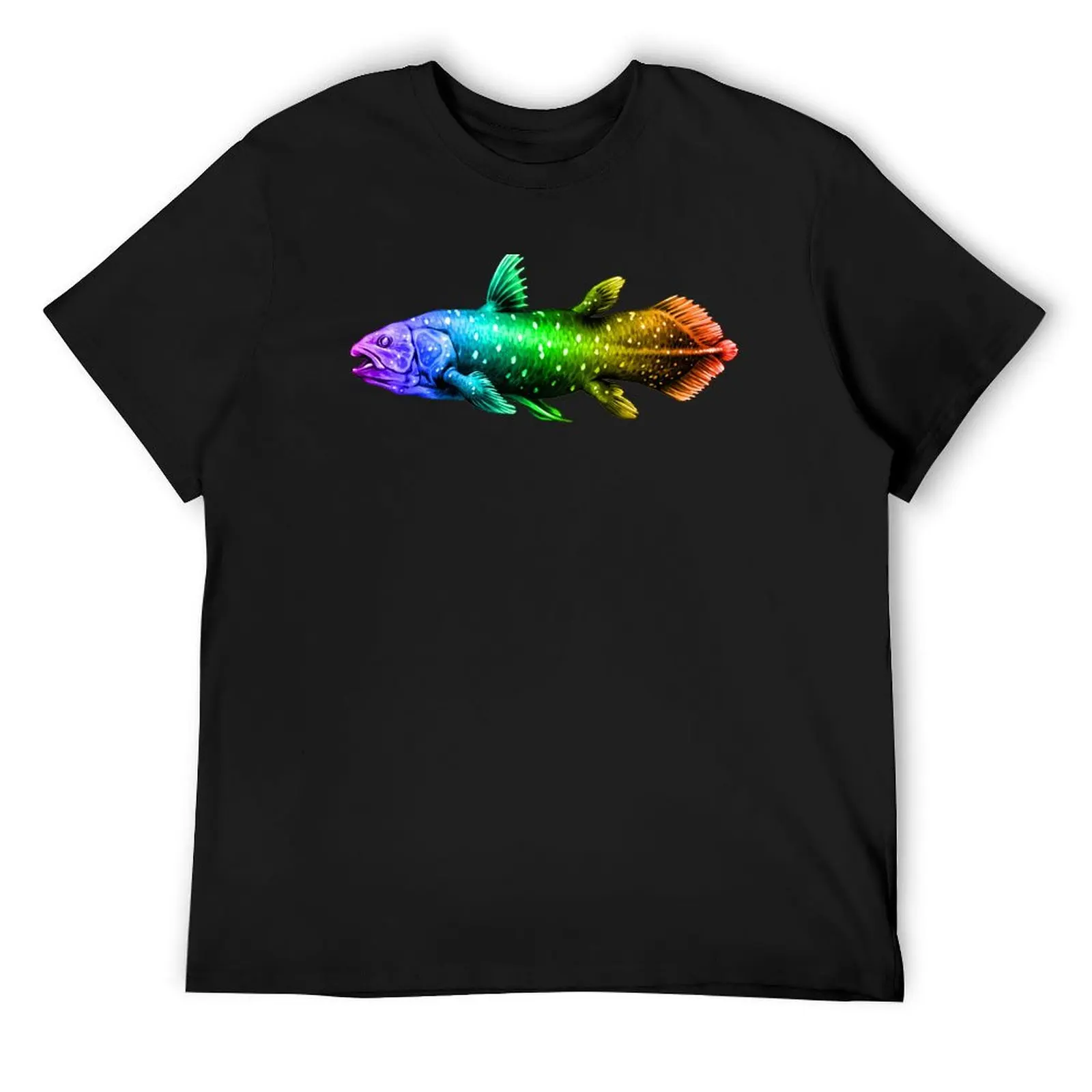 

Rainbow Coelacanth Fish T-Shirt blue lock shirts graphic tee clothes croswit shirt man slim fit t shirts for men