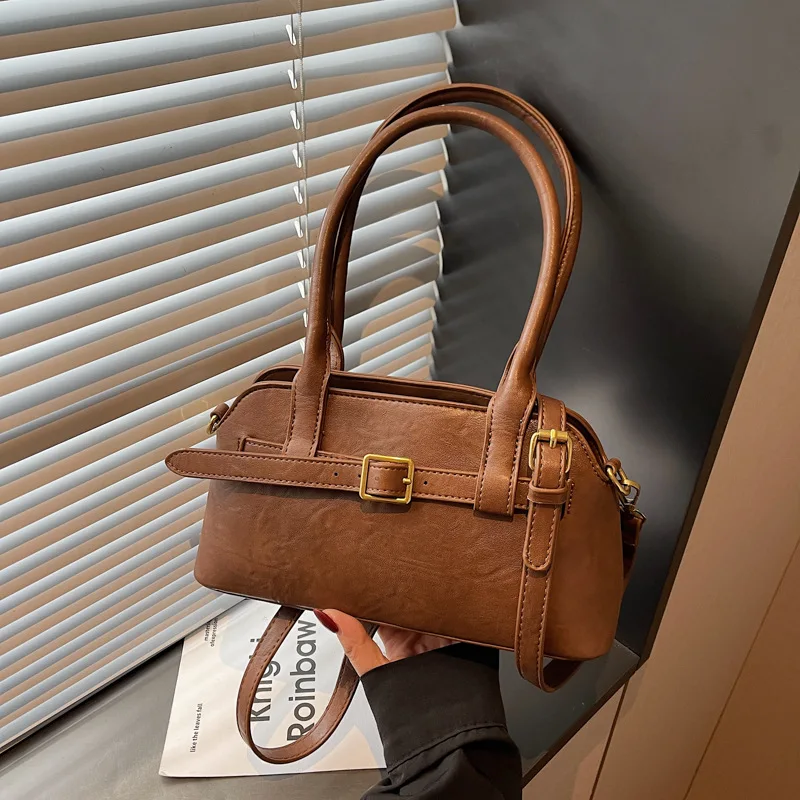 

Винтажная сумка через плечо осень-зима 202, женская сумка через плечо в стиле ретро, минималистичная сумка-тоут «день-ночь», текстурированная сумка-слинг