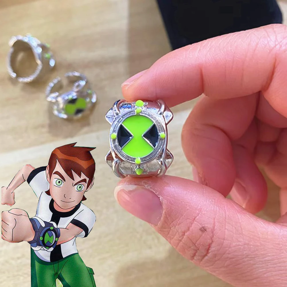 Anime Ben 10 Omnitrix Cosplay Ring Unisex Punk Goth Trendy Personality Finger Rings Jewelry Accessories