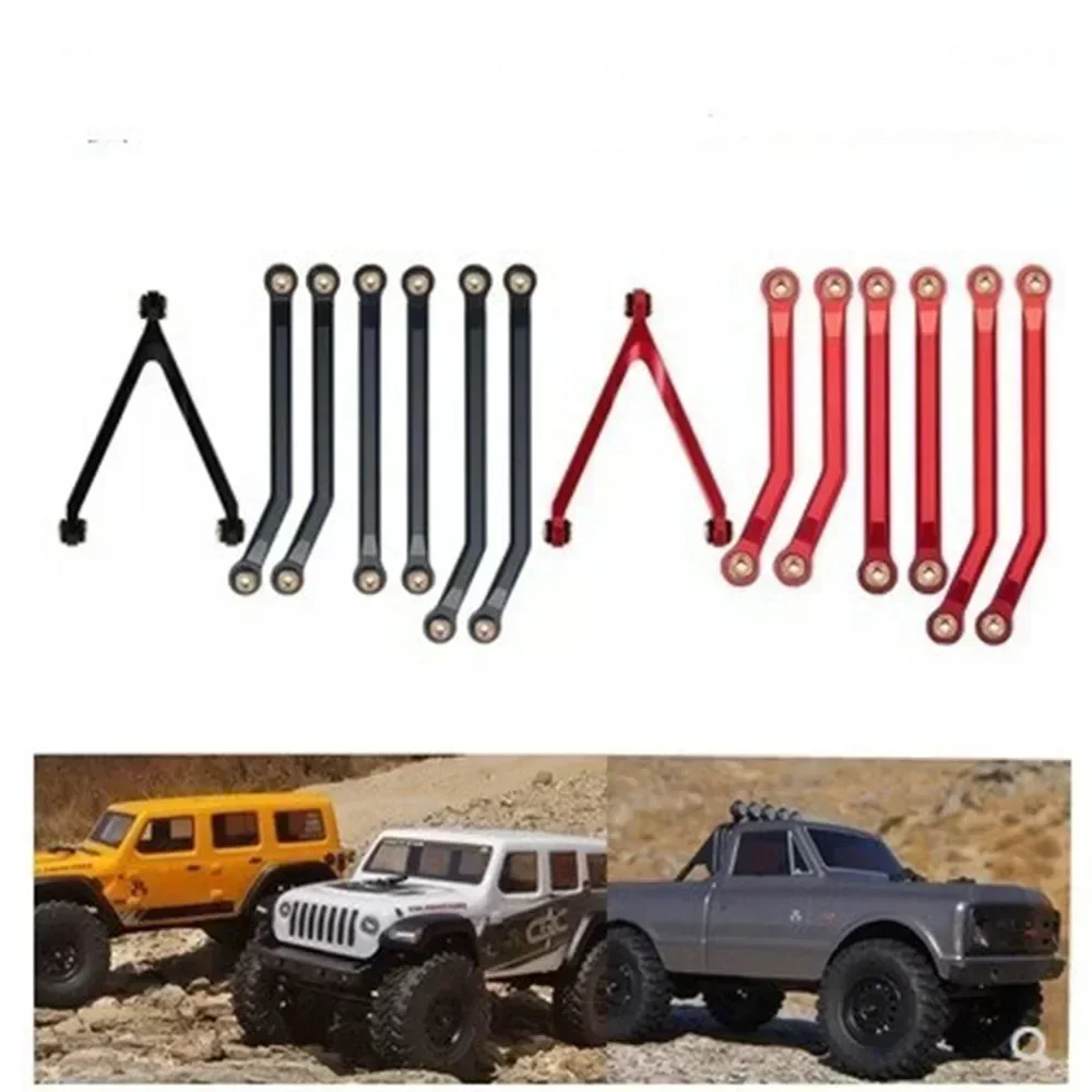 อลูมิเนียม High Clearance CHASSIS Links ชุดสําหรับ RC Crawler Axial SCX24 AXI00001 C10 AXI00002 JEEP JLU Ford Bronco AXI00006