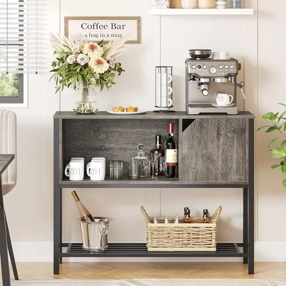 Coffee Bar with Storage Buffet Cabinet Kitchen Sideboard with Adjustable Shelves Console Table for Kitchen Dinning Room