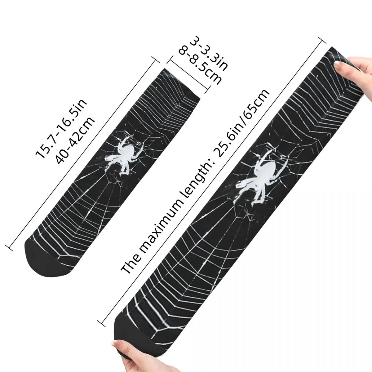 Retro Charlotte Men's Socks Spider Web Unisex Hip Hop Pattern Printed Funny Crew Sock Gift