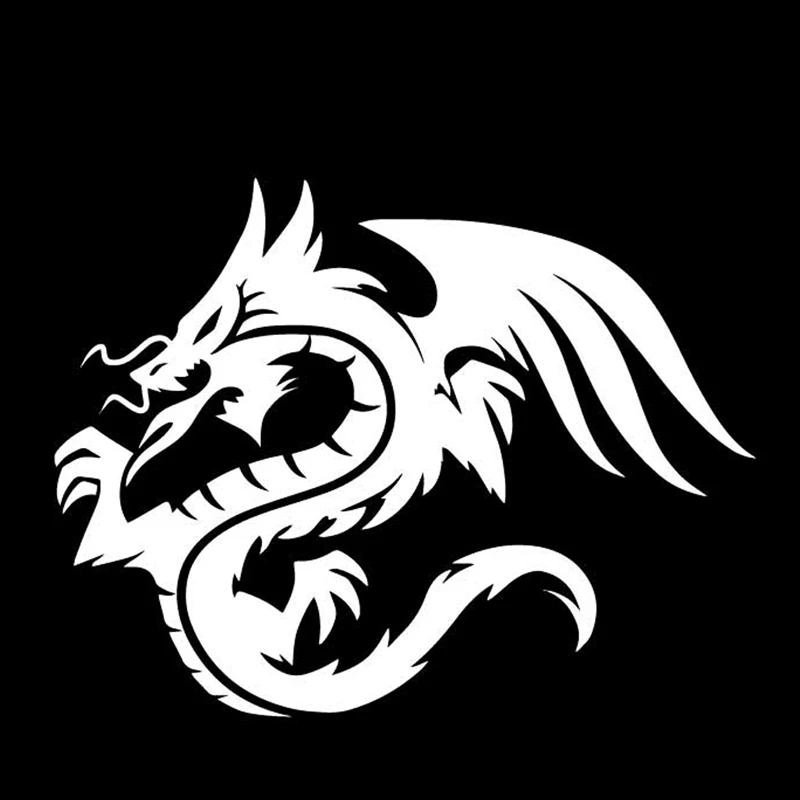 Dragon Myth Animal Decals High Quality Fashion Car Decoration Personality Pvc Waterproof Decals Black/white, 16cm*13cm