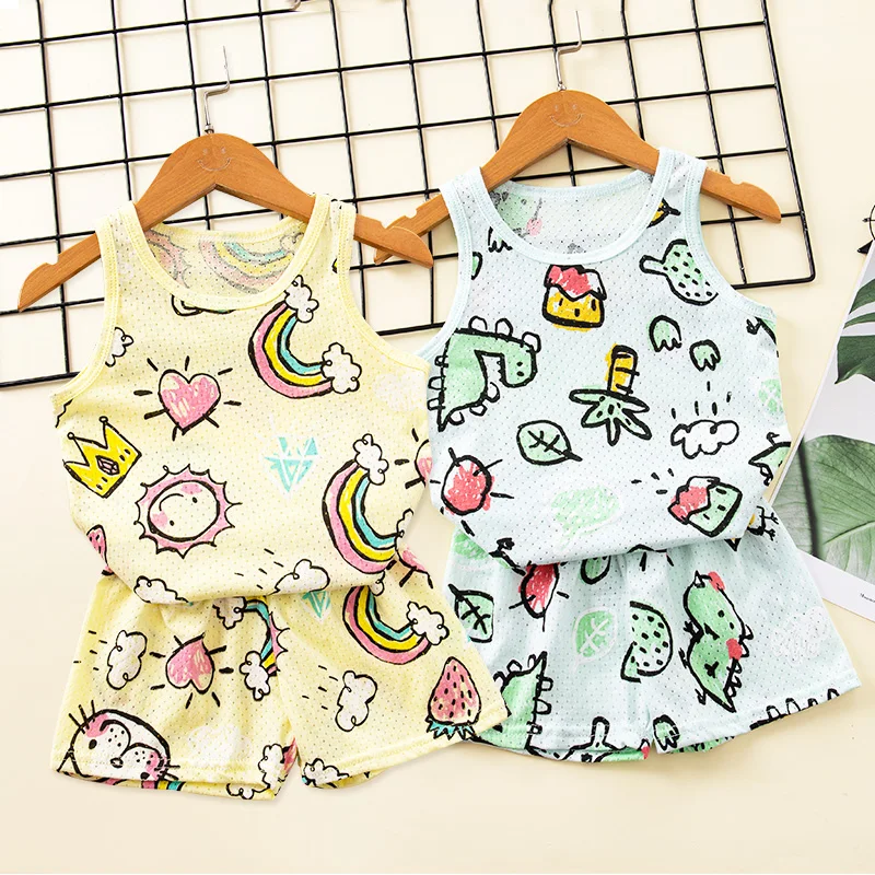 Rainbow Animal Cartoon Pajamas Sets Children Sleepwear Homewear Pijamas for Girls Toddler Baby Clothes Dinosaur Pyjamas Suits