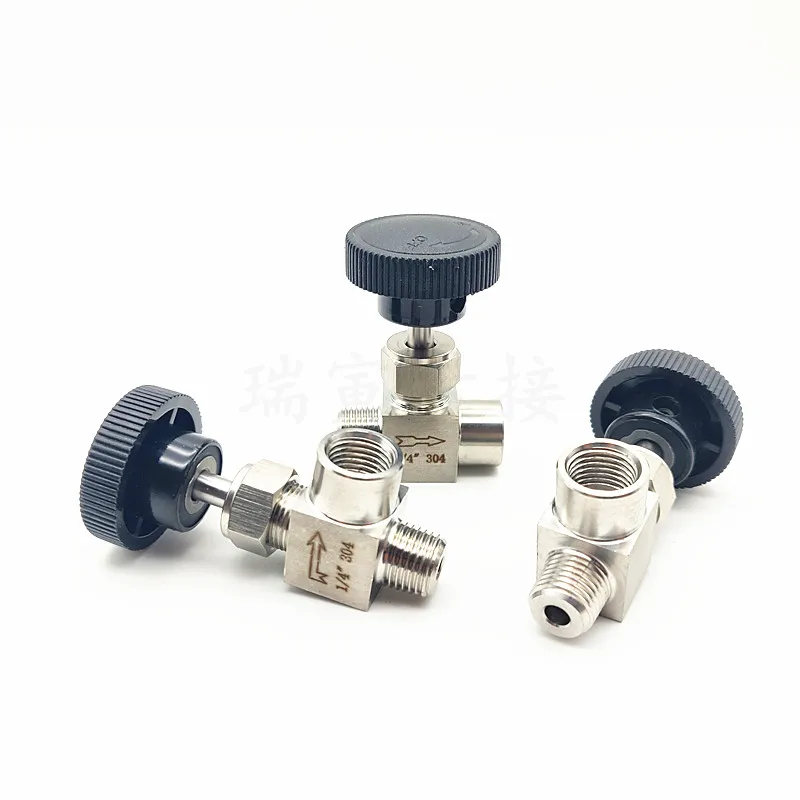 

1/8" 1/4" 3/8" 1/2" BSP Male To Female Elbow 90 Degree Needle Valve Crane Elbow 304 Stainless Flow Control Water Gas Oil