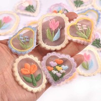 10Pcs/lot 40-50mm Embroidery Lace Flower Appliques for DIY Hat Clothes Sewing Supplies Headwear Decor sew-on Patches cp4035