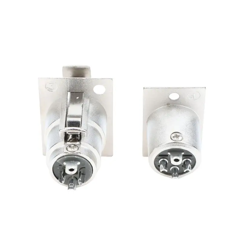 New New 4Pcs 3-Pin XLR Panel Mount Connectors 2 Male + 2 Female Jack Socket Wall Plate Durable Studio Equipment Plug Sockets