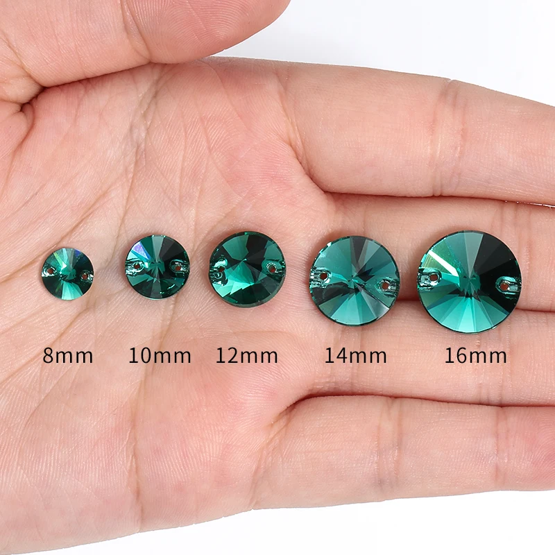 Flatback Round Glass Rhinestones For Dress Decoration Clear Crystal Stones Sew on Rhinestones For Needlework for Crafts Beeds