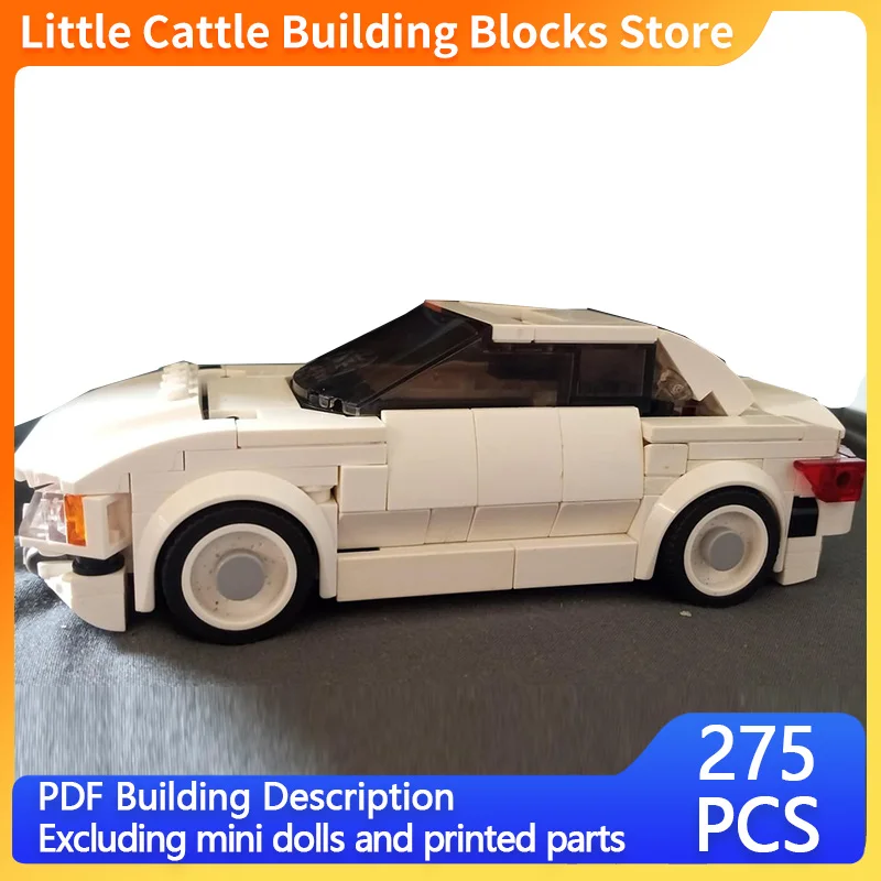 City Car Model MOC Building Bricks White Mid Commuting Sedan Modular Technology Children Holiday Gifts Assemble Toys Suit